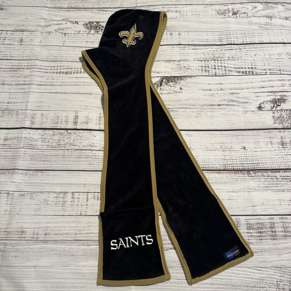 New Orleans Saints NFL Ultra Fleece Hoodie Scarf by Little Earth - Picture 1 of 7